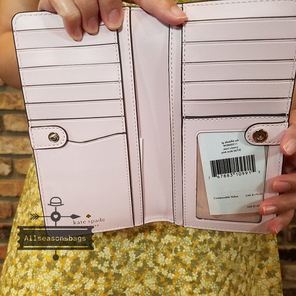 Kate Spade LARGE Strawberry Bifold Wallet Pink - Picture 8 of 8